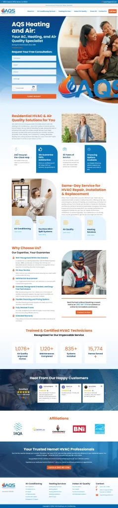 Discover the AQS Heating website, where we expertly blend HVAC solutions with top-tier customer satisfaction. Dive into our services, read authentic reviews, and connect with us today. Our digital marketing strategies ensure you stay warm and informed every step of the way.
