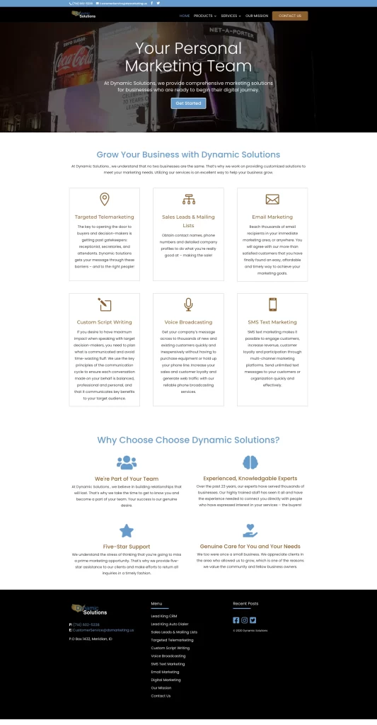 Screenshot of Ceemi Agency's homepage, showcasing expert services in telemarketing, email marketing, and support. This digital marketing dealership offers comprehensive strategies tailored for success.