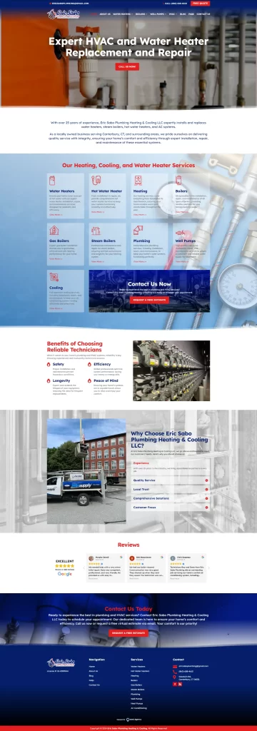Discover our comprehensive HVAC and water heater services on a user-friendly website crafted by Ceemi Agency. Explore service details, benefits, heartfelt reviews, and seamless contact options—all enhanced with strategic digital marketing to elevate your experience.