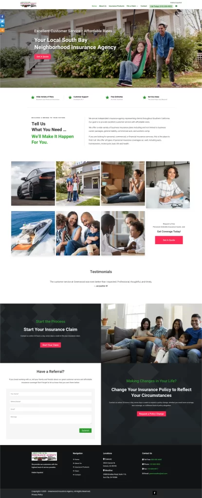 Discover the Ceemi Agency, your neighborhood insurance destination. Our website showcases images of families, pets, boats, and provides essential contact information. We combine friendly service with expert digital marketing to meet all your insurance needs seamlessly.
