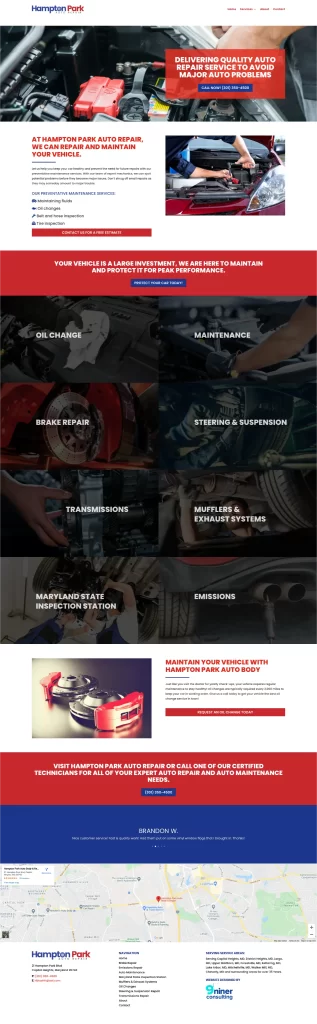 Explore the Hampton Park Auto Repair website, showcasing top-notch services like oil changes, brake repair, and maintenance. Partnering with Ceemi Agency for cutting-edge digital marketing ensures you have all the info and support you need at your fingertips.