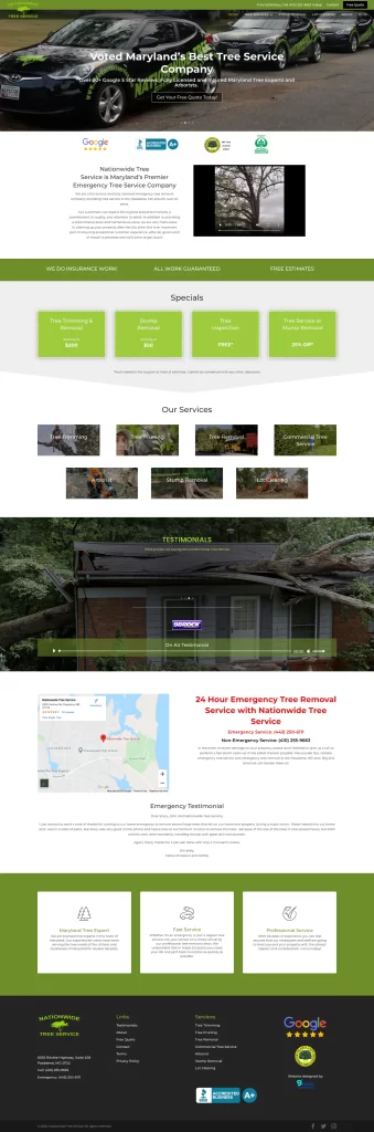Discover our Maryland-based tree service through a well-crafted website designed by Ceemi Agency. Explore testimonials, easily find contact info, and learn about our emergency services. Experience quality enhanced by top-notch digital marketing strategies.